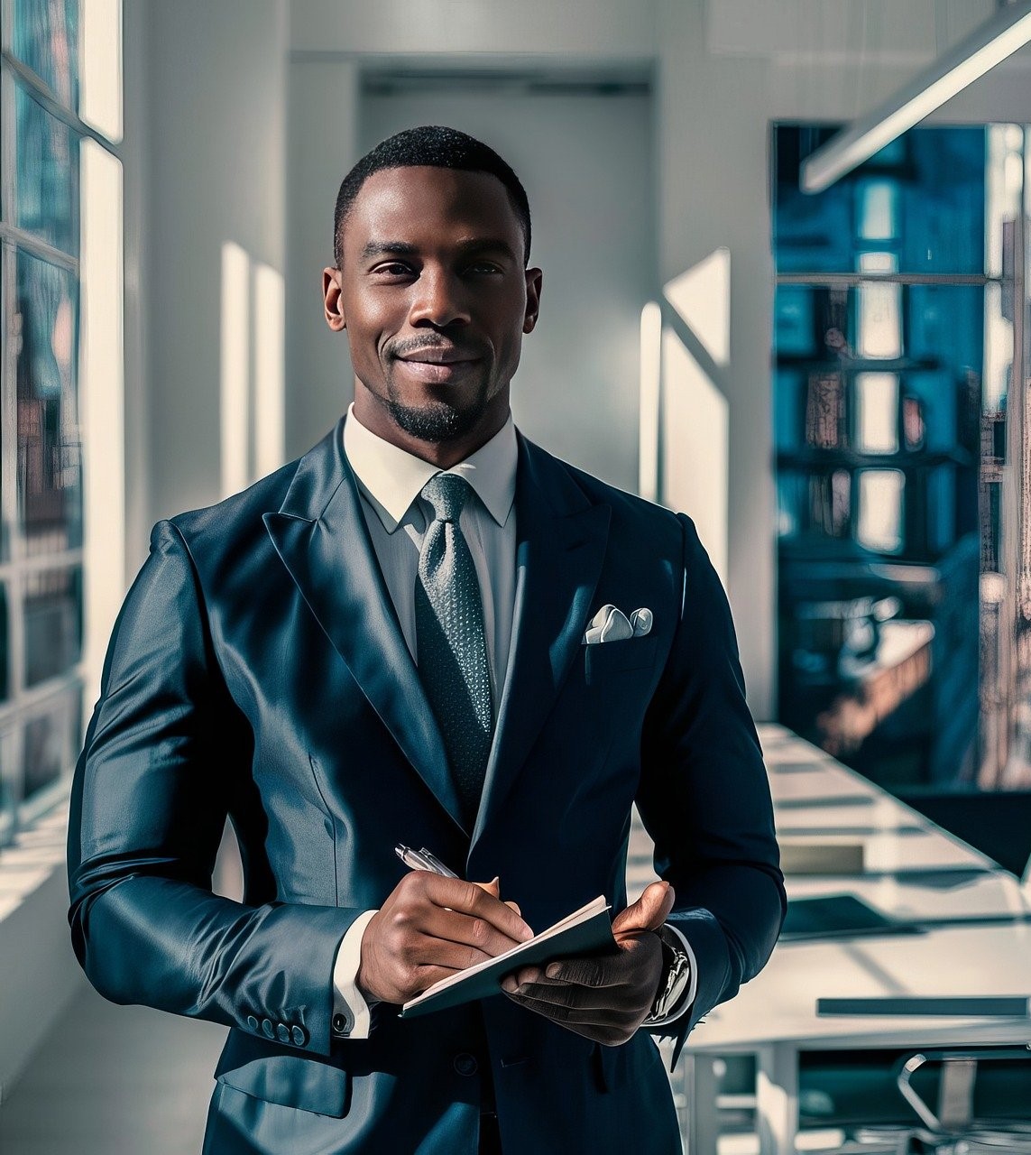 Standing businessman